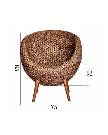 WATER HYACINTH CHAIR.  BOXES 38-39, (L*W*H) 75*70*85 cm., 2 pcs.