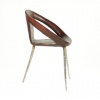 DESIGNER CHAIR, SINGLE PIECE OF WOOD, TEAK, HANDMADE LACE METAL  BOX 298, (L*W*H) 62*60*87cm.,     6 pcs.