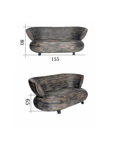 SET: SOFA + 2 ARMCHAIRS.  BOX 69-71, SOFA- (L*W*H) 155*65*80 cm;  ARMCHAIR- (L*W*H) 75*68*80 cm.,  1set.