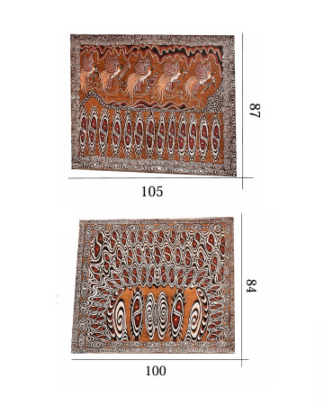 PAINTING PAPUA BARK. BOX 97 (L*H) 105*87 cm., 2 pcs.