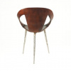 DESIGNER CHAIR, SINGLE PIECE OF WOOD, TEAK, HANDMADE LACE METAL  BOX 298, (L*W*H) 62*60*87cm.,     6 pcs.