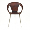 DESIGNER CHAIR, SINGLE PIECE OF WOOD, TEAK, HANDMADE LACE METAL  BOX 298, (L*W*H) 62*60*87cm.,     6 pcs.