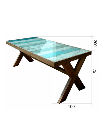   DINING TABLE. BOX 125, ( L*W*H) 200*100*75 cm., 1 pcs.