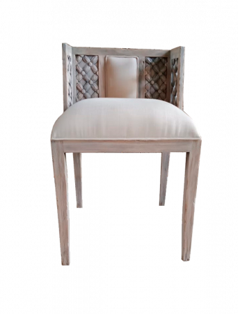   LOW BACK CHAIR, CREATIV PATCHWORK, PASTEL HARMONY. BOX 118, (W*H*) 45*74cm. 1 pcs.