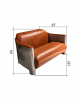  SOFA, INSPIRED BY AVIATOR CHAIRS , THIS ONE DISTINGUISHED BY ITS CONVENIENCE, GREY METAL AND HONEY LEATHER, 2 SEATER.    BOX 103. (L*W*H*) 145*85*80 cm.,1 pcs.