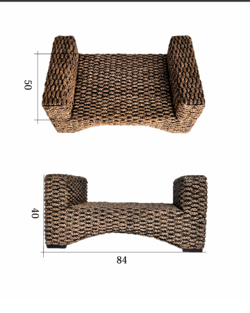 WATER HYACINTH SOFA WITHOUT ARMS.    BOX 57, (L*W*H) 84*50*40 cm., 1 pcs.