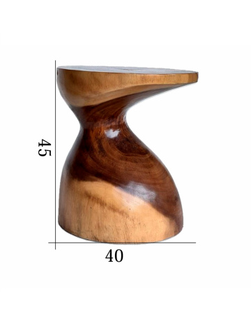 2 IN 1, STOOL & COFEE TABLE, SINGLE PIECE OF WOOD, BEATIFUL DINAMIC LINE. BOXES 261-264, (L*H) 40*45 cm., 4 pcs. 