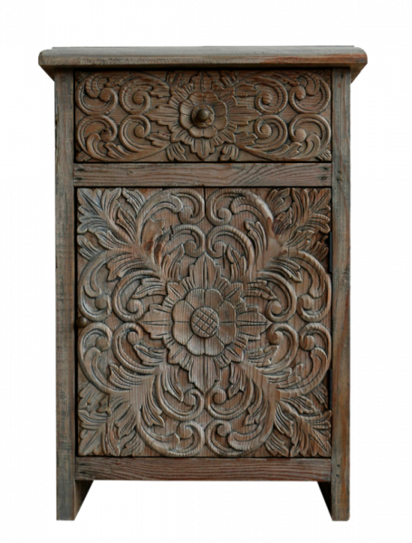 BEDSIDE TABLE, CARVING. BOX 104 (L*W*H) 43*33*60 cm. 1 pcs.