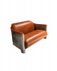  SOFA, INSPIRED BY AVIATOR CHAIRS , THIS ONE DISTINGUISHED BY ITS CONVENIENCE, GREY METAL AND HONEY LEATHER, 2 SEATER.    BOX 103. (L*W*H*) 145*85*80 cm.,1 pcs.