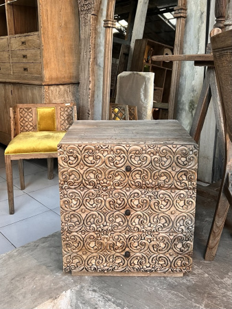   BEDSIDE TABLE, CARVING. BOXES 121 - 122, (L*W*H*) 45*40*50 1 pcs, 