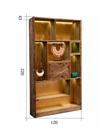 LYBRARY, BEAUTIFUL FEELING OF THE COLOR OF GOLD.  BOX 100, (L*W*H) 120*43*220 cm. 1 pcs. 