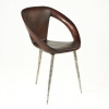 DESIGNER CHAIR, SINGLE PIECE OF WOOD, TEAK, HANDMADE LACE METAL  BOX 298, (L*W*H) 62*60*87cm.,     6 pcs.