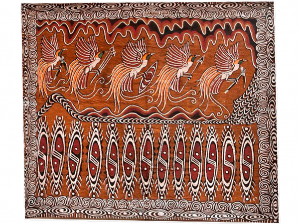 PAINTING PAPUA BARK. BOX 97 (L*H) 105*87 cm., 2 pcs.