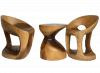 SET: STOOL & COFEE TABLE, SINGLE PIECE OF WOOD, BEATIFUL DINAMIC LINE. BOXES 272-277.  STOOL- (L*W*H) 46*42*66 cm.; COFEE TABLE- ( L*W*H) 45*40*40 cm. 2 set .  