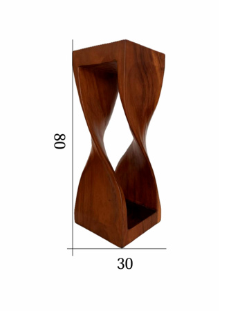 2 IN 1, STOOL & ACCENT STOOL, SINGLE PIECE OF WOOD, BEATIFUL DINAMIC LINE. BOX 260, (L*H) 30*80cm. 1 pcs.