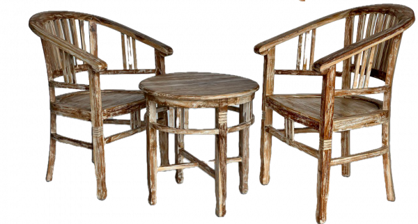 SET: TABLE & 2 ARMCHAIRS., BOX 335-337, 1 set.