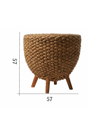 WATER HYACINTH ROUND TABLE. BOX 58, (W*H) 60*52 cm., 1 pcs.